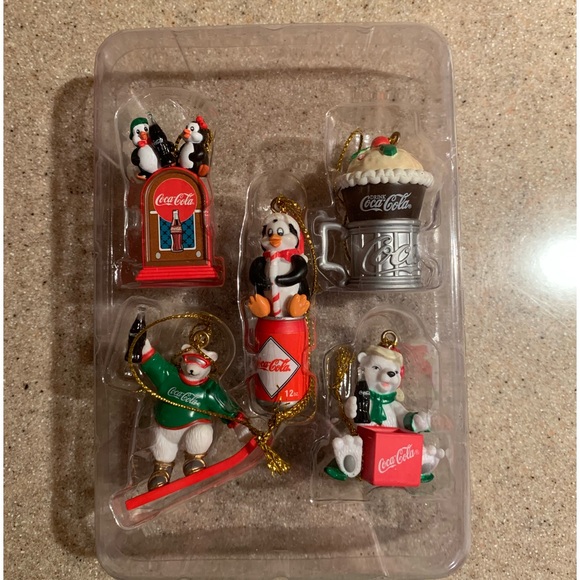 Coca Cola Trim a Tree Collection Penguin Set of Mini ornaments - Picture 1 of 3